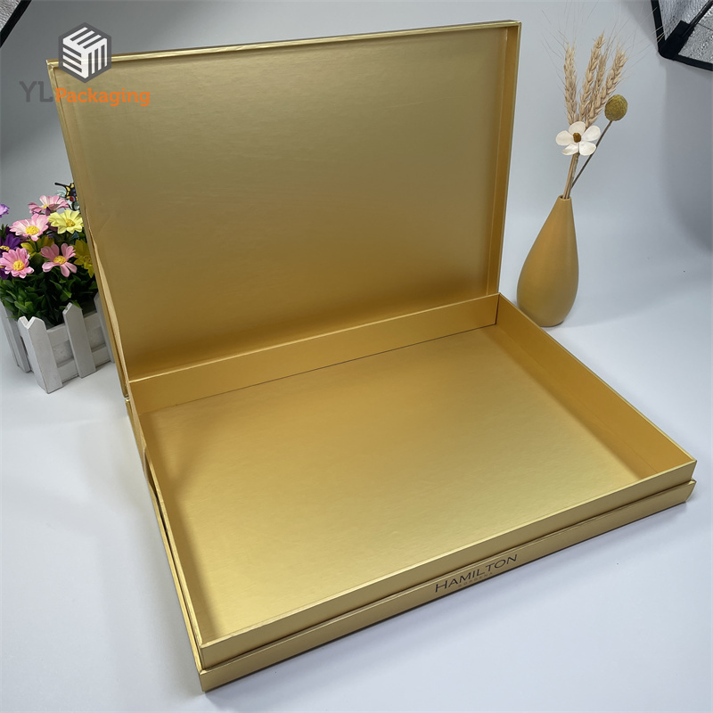 custom luxury matte rigid gold packaging box with logo
