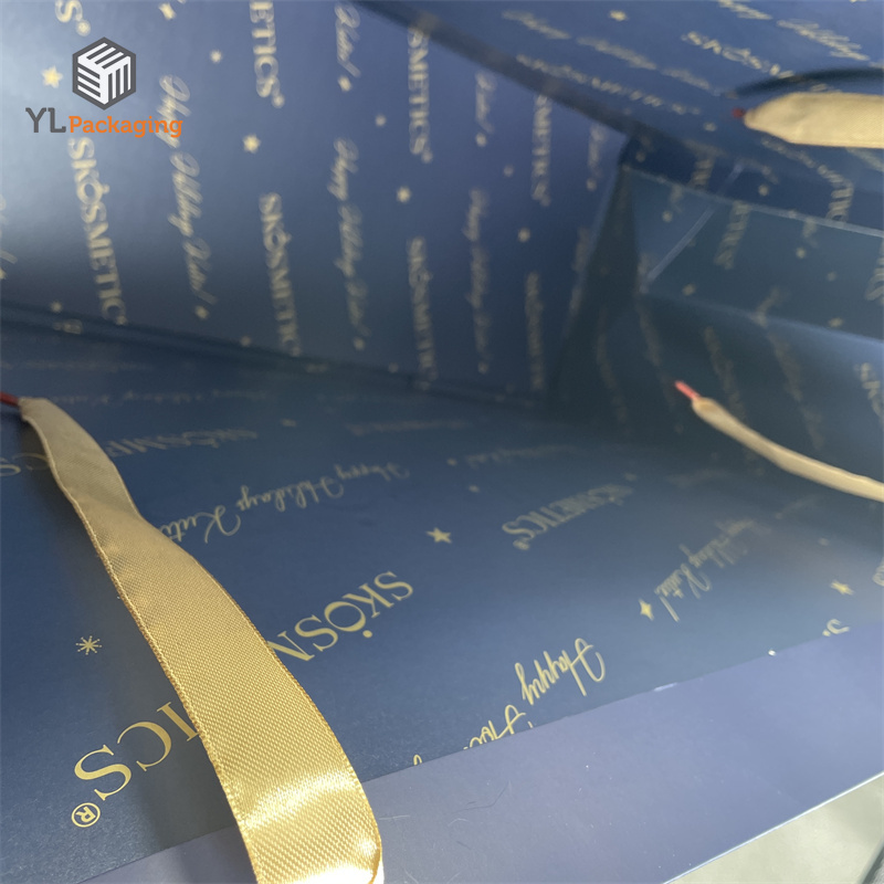 luxury square recyclable printed christmas paper bag