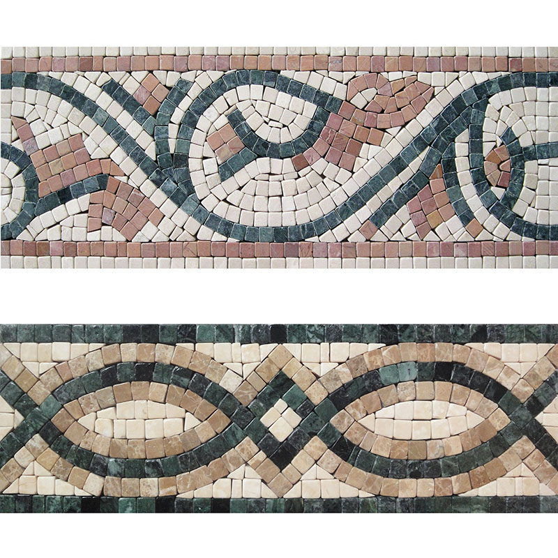 Water jet mosaic border