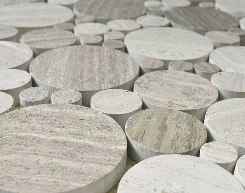 Penny round statuary white marble mosaic tile collection wholesale 