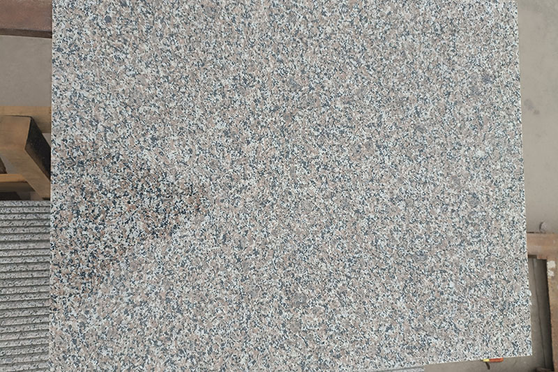 Pale pink granite paving