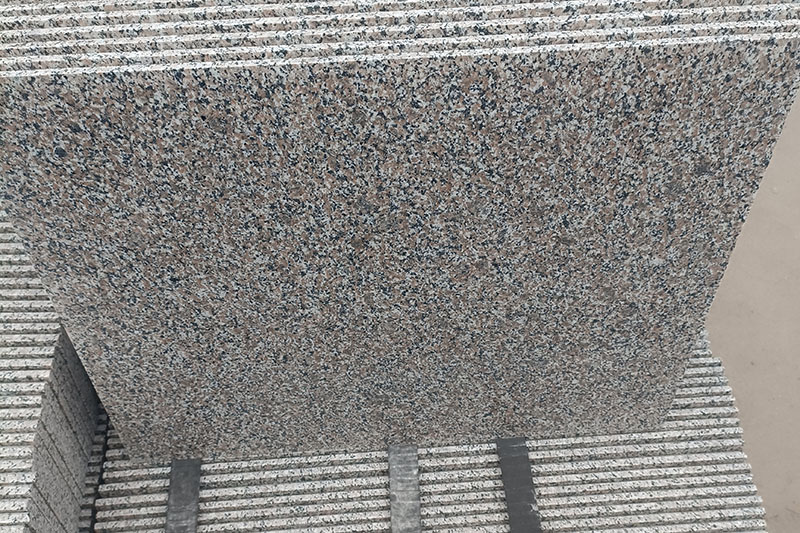Pale pink granite paving
