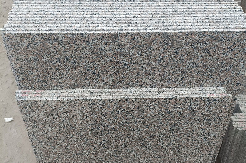 Pink granite paving
