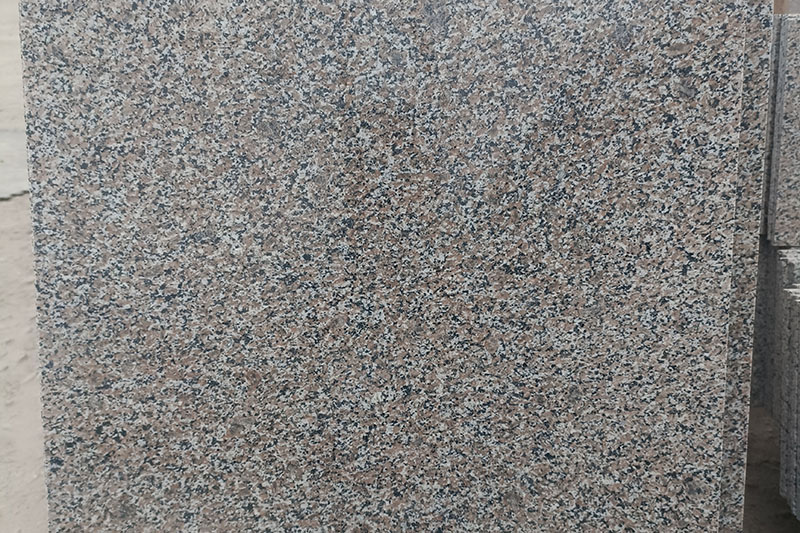 Pink granite paving