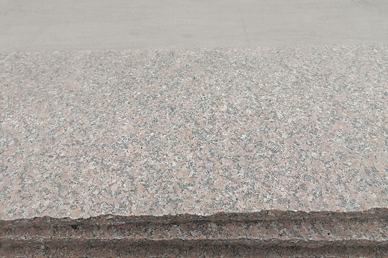 Pink granite paving