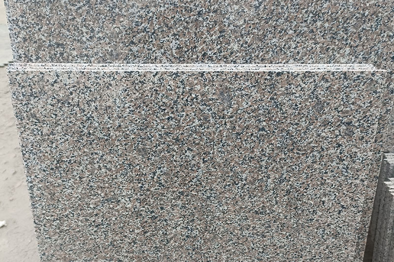 Pink granite paving
