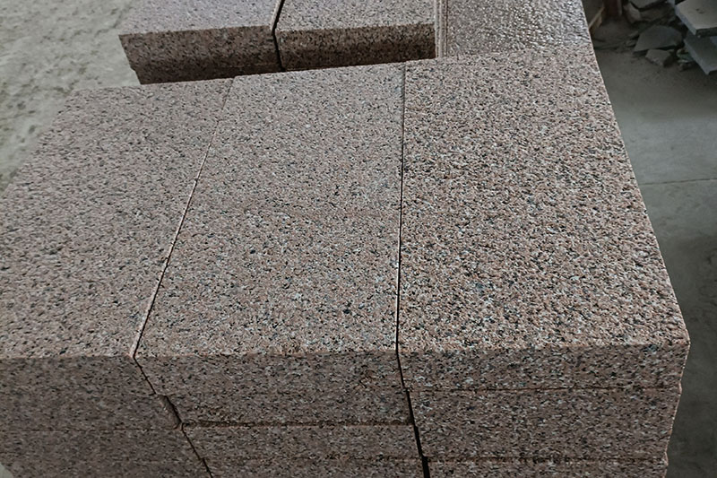 Salmon Pink granite paving