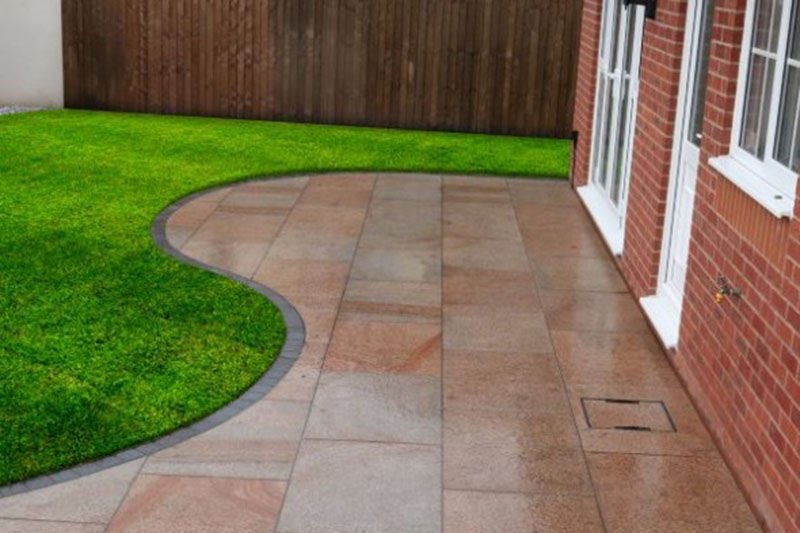 Yellow granite paving 
