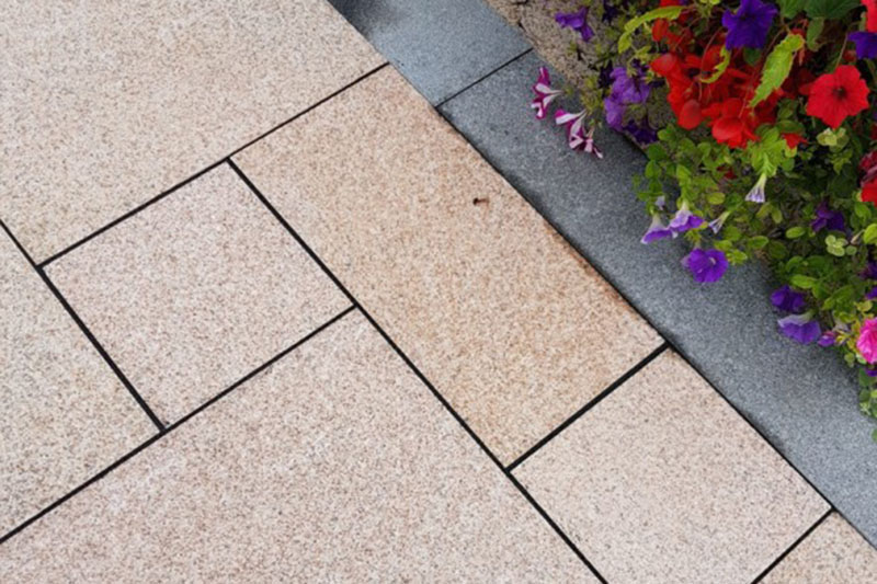 Yellow granite paving 