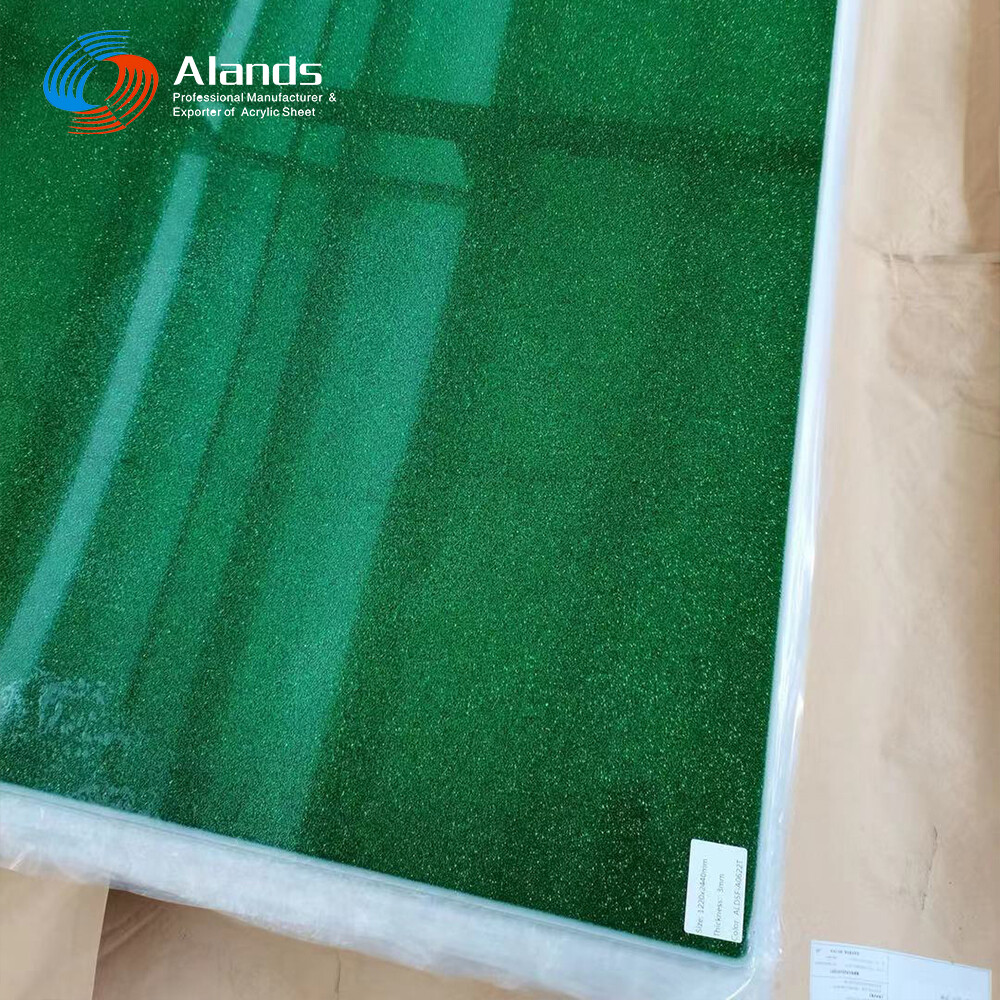 Hoja acrílica con purpurina de colores intensos