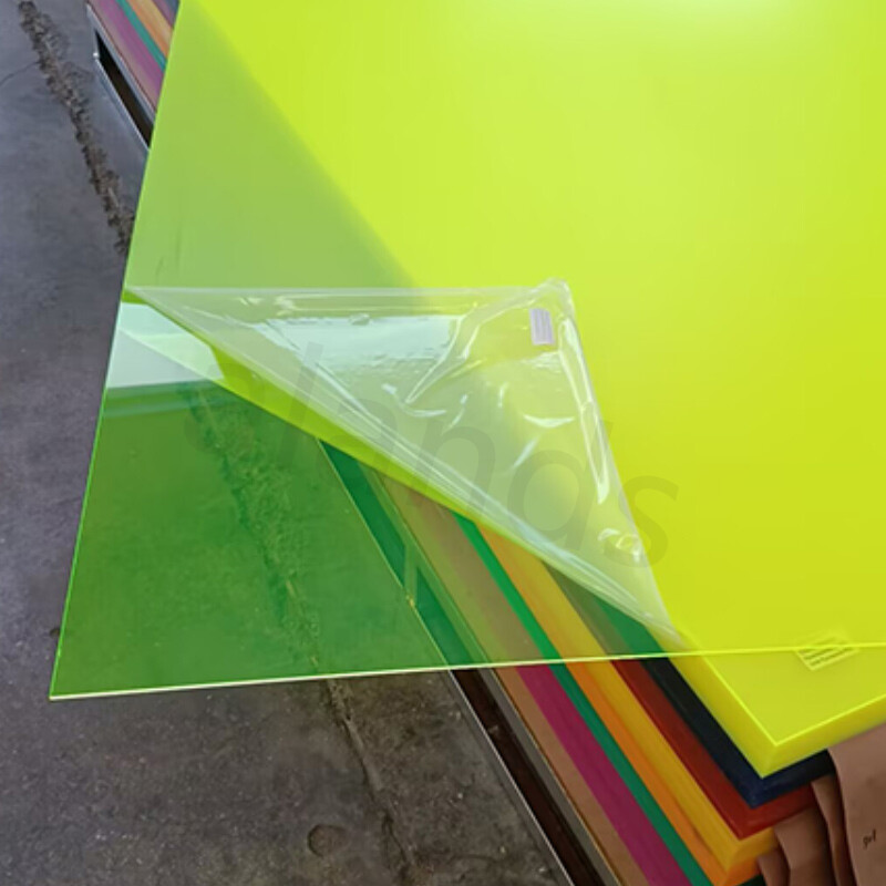 Lámina acrílica verde fluorescente – Panel de plástico versátil, duradero y de alta visibilidad