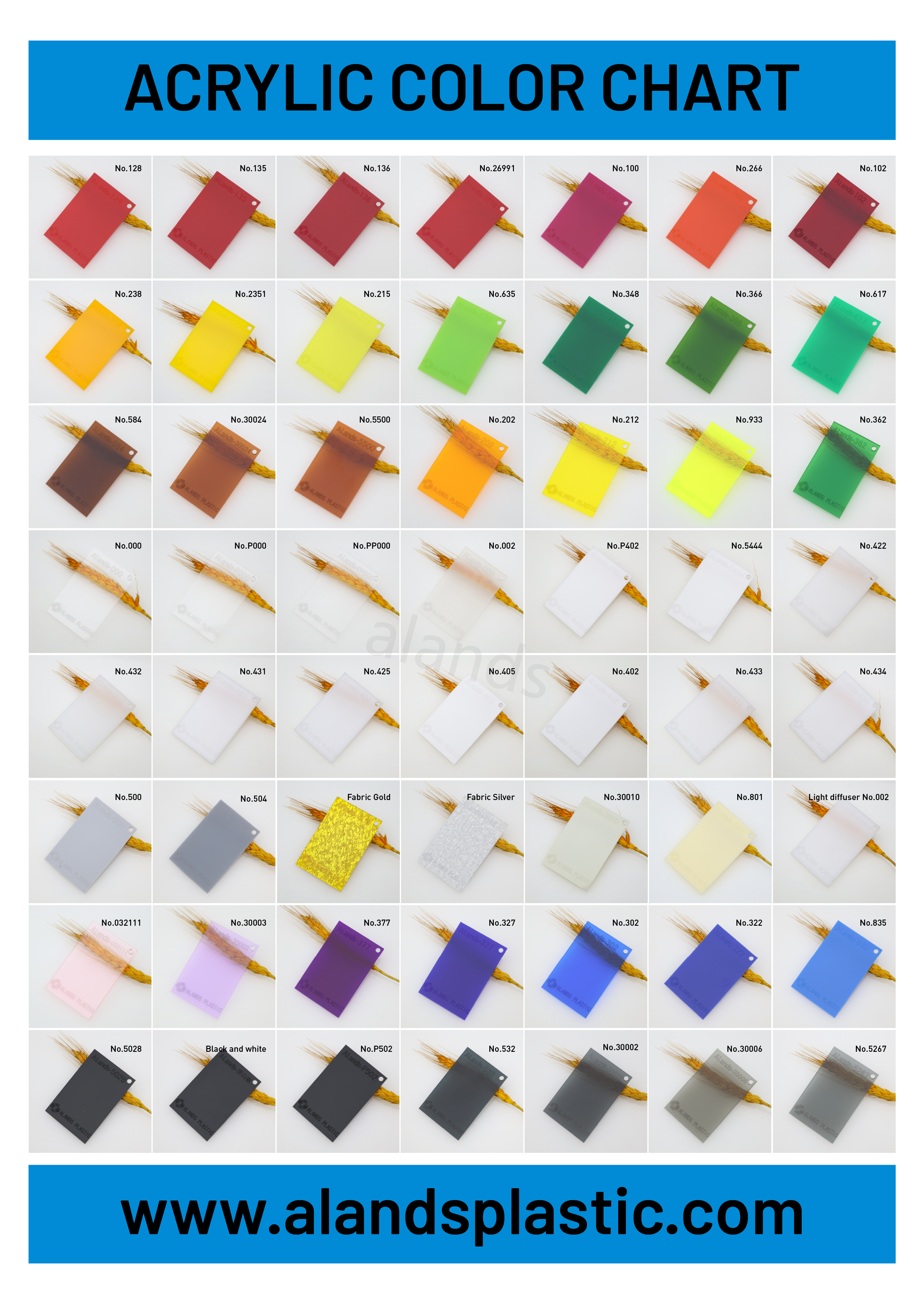 Carta de colores acrílicos