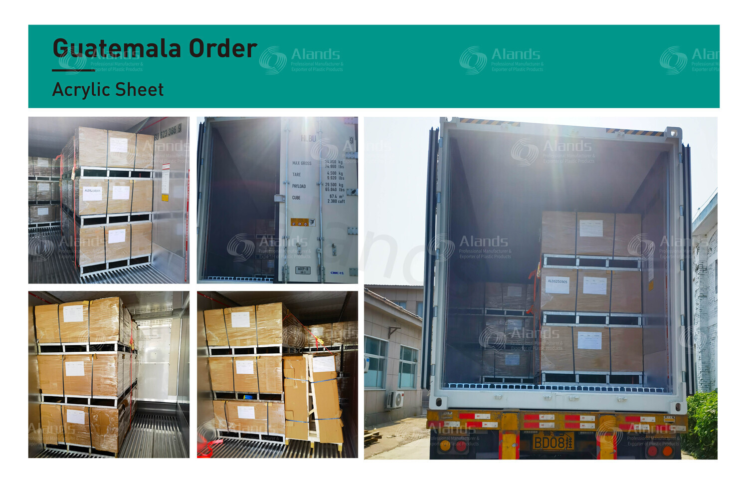 Pedido de láminas acrílicas a Guatemala