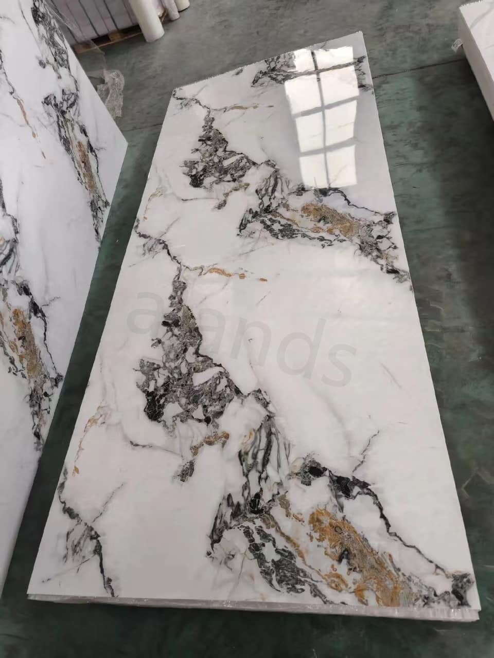 Panel de pared decorativo de alto brillo de la hoja de mármol del PVC