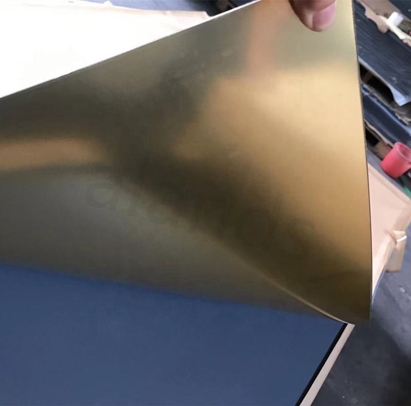 8 pies X 4 pies Espejo acrílico plateado Espejo dorado Lámina de espejo acrílico