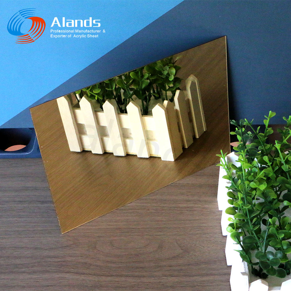 Tabla de plástico acrílico espejado de 2 mm en colores dorado y plateado para corte láser