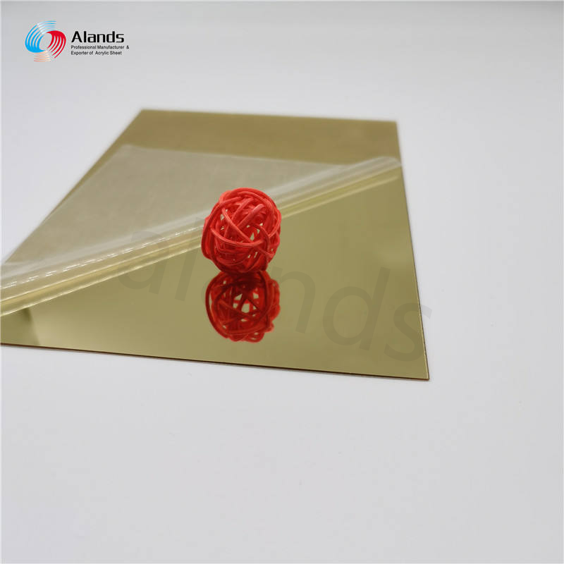Tabla de plástico acrílico espejado de 2 mm en colores dorado y plateado para corte láser