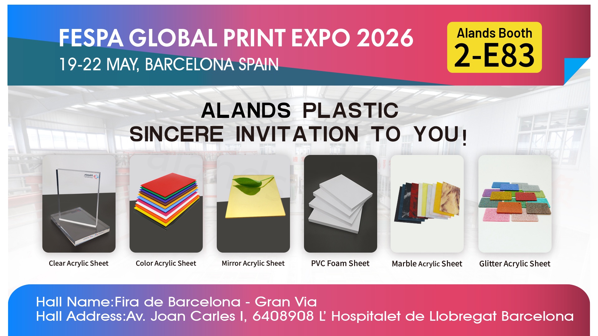 Alands Plastic en FESPA Global Print Expo 2026 | Stand 2-E83