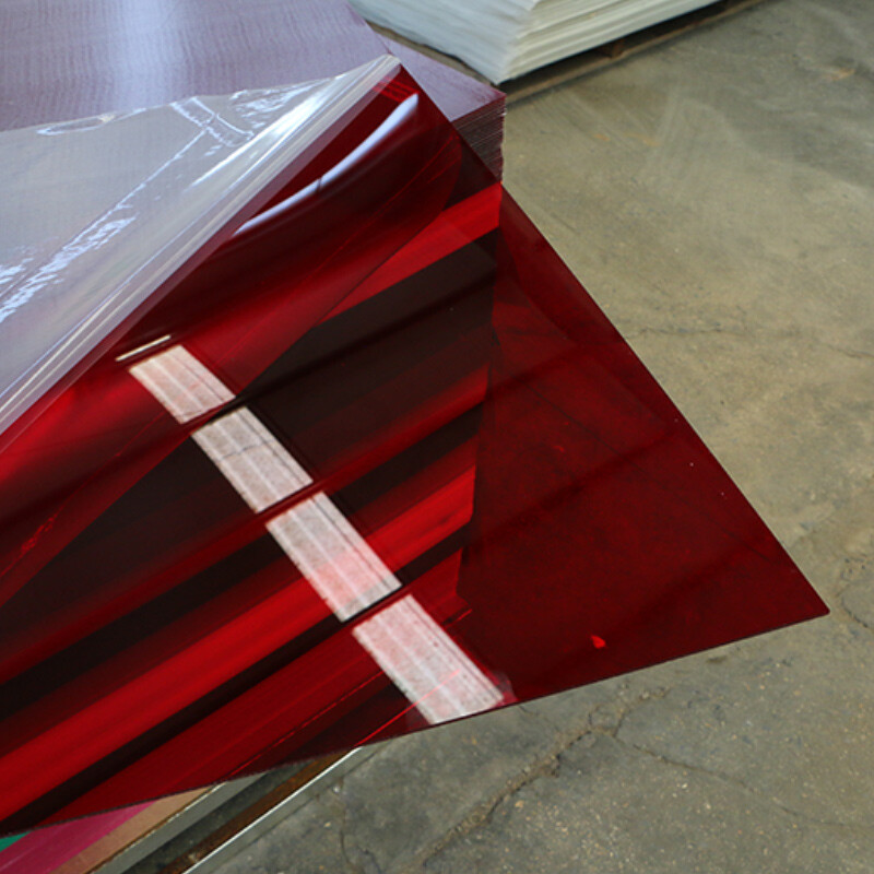 لوح بلاستيكي أحمر شفاف | لوح PMMA شبه شفاف