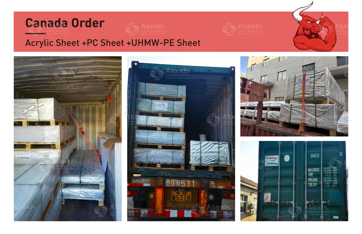 Canada Shipment of Acrylic, PC & UHMW-PE Sheets