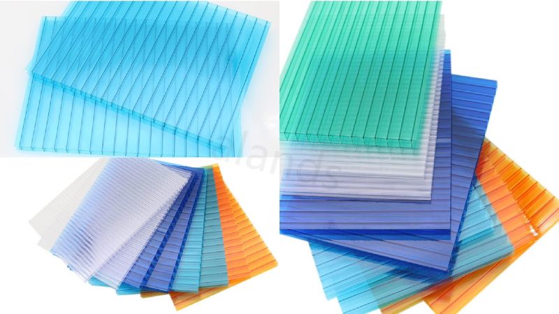 Feuille creuse colorée en polycarbonate et feuille solaire en PC