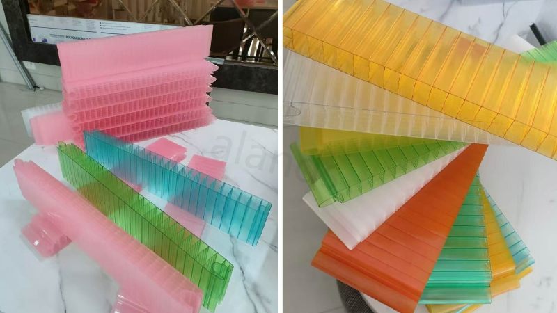 Feuille creuse colorée en polycarbonate et feuille solaire en PC