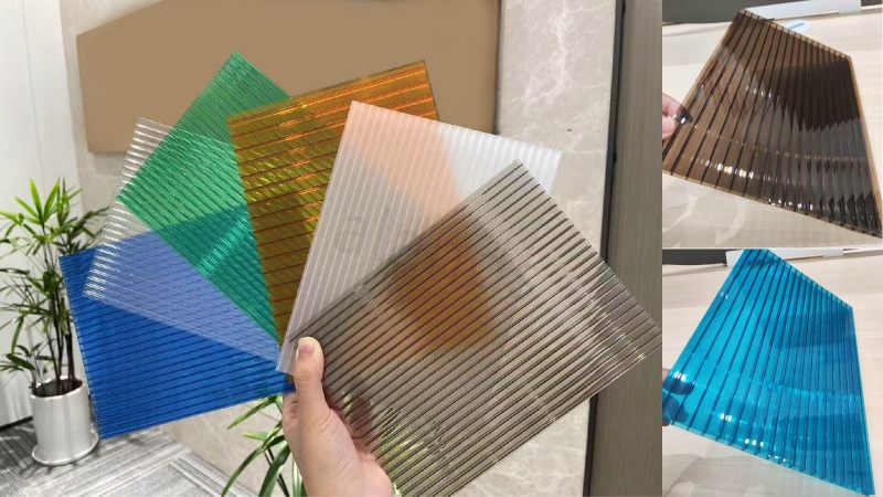 Feuille creuse colorée en polycarbonate et feuille solaire en PC