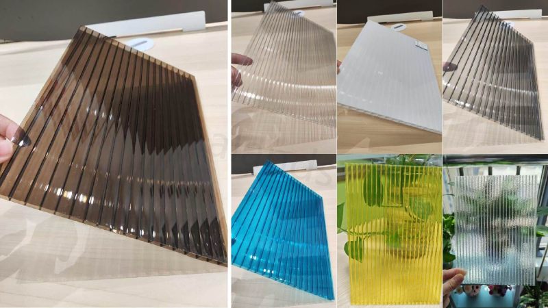 Feuille creuse colorée en polycarbonate et feuille solaire en PC