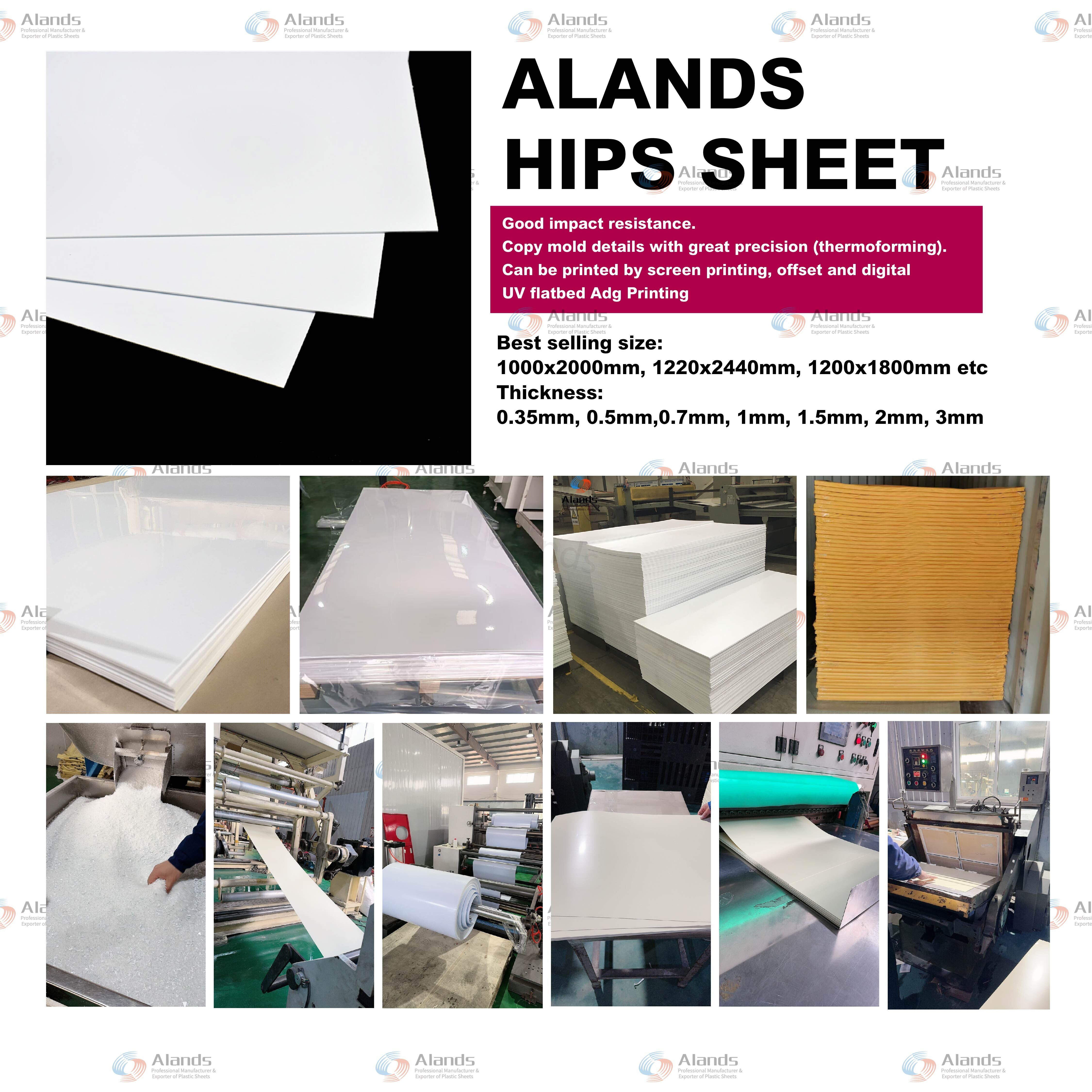 Feuille de HIPS Feuille de plastique en polystyrène à haute résistance aux chocs