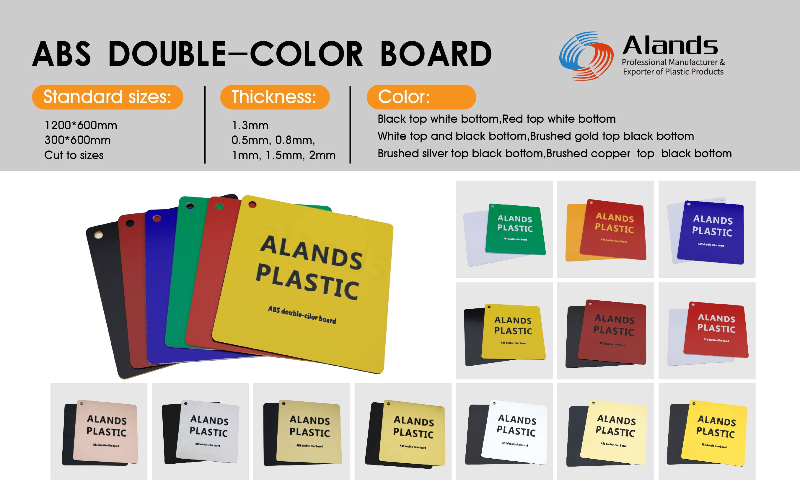 Plaque ABS bicolore : Tailles, épaisseurs, couleurs et applications