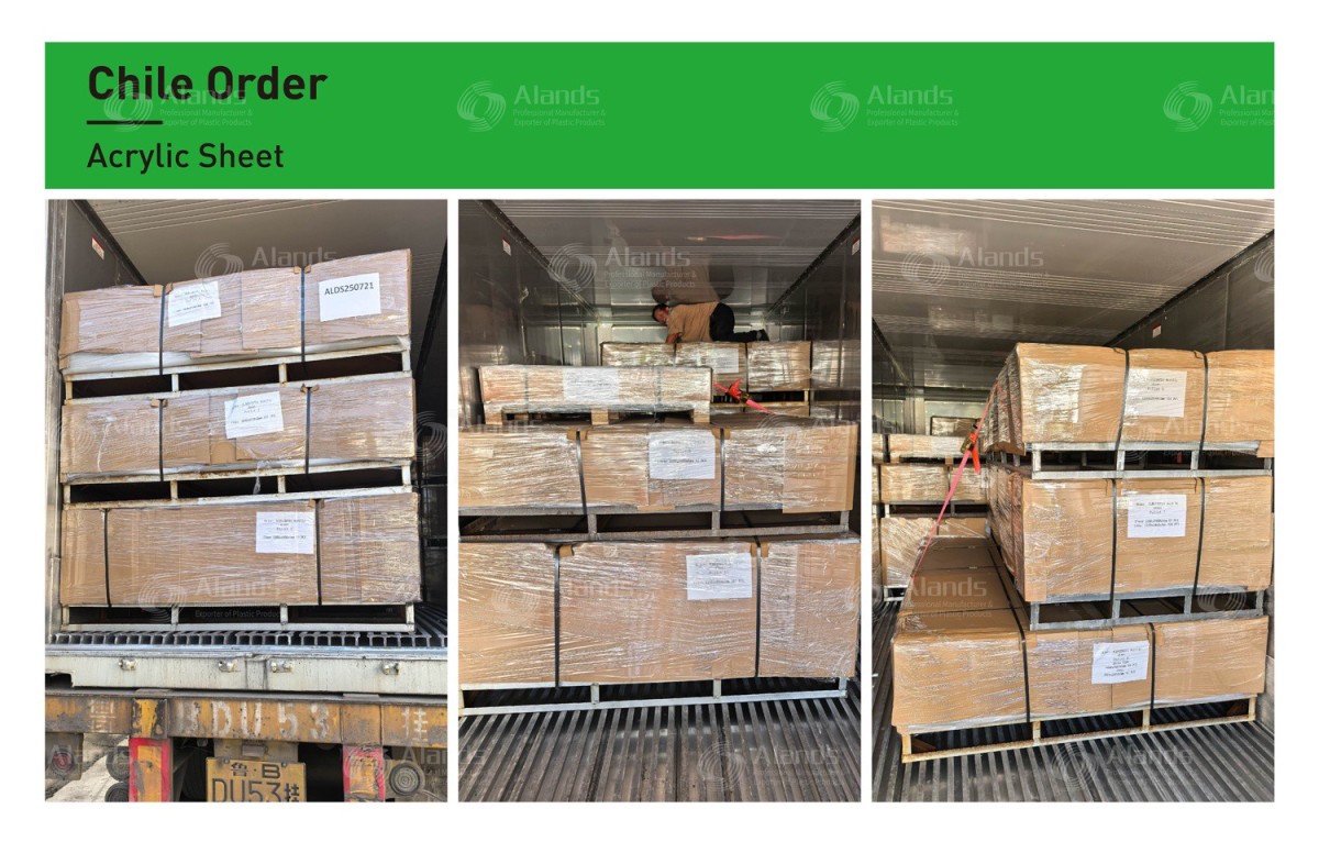Acrylic sheet export order loaded in container for Chile customer