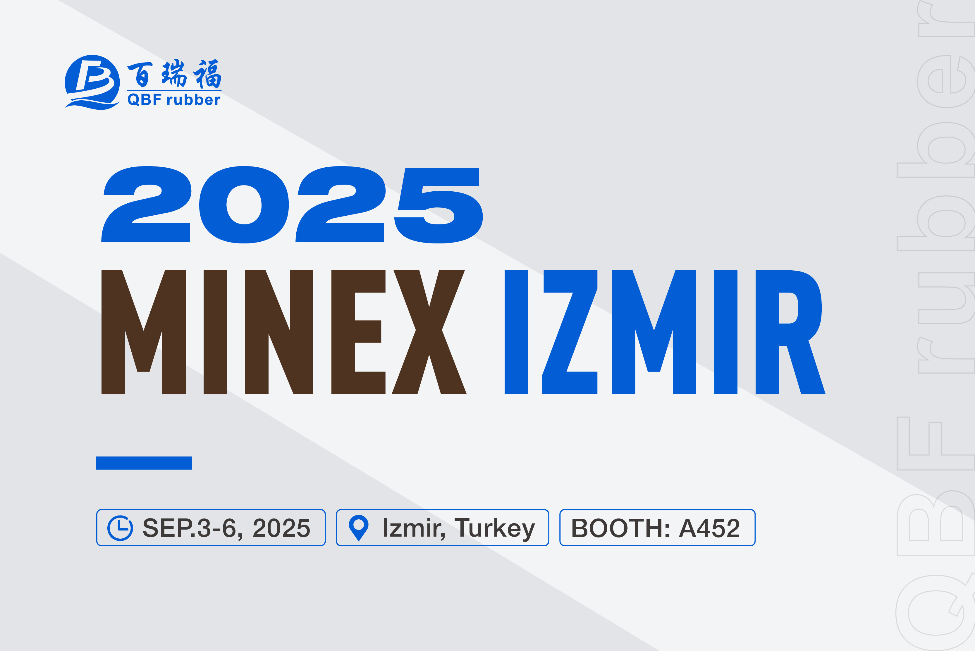 QBF rubber to Exhibit at MINEX Izmir Sept. 3-6