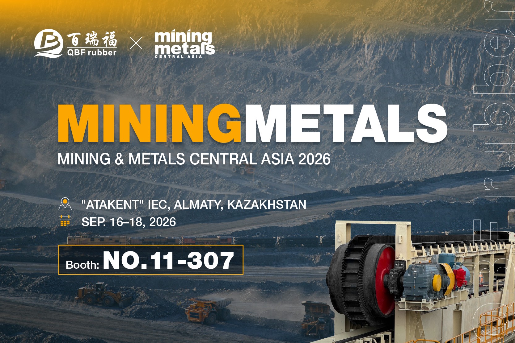 QBF rubber Debuts at MINING & METALS CENTRAL ASIA 2026 with Full-Mine Conveying Solutions for Steep & High-Cost Mining Sites QBF rubber Debuts at MINING & METALS CENTRAL ASIA 2026 with Full-Mine Conveying Solutions for Steep & High-Cost Mining Sites