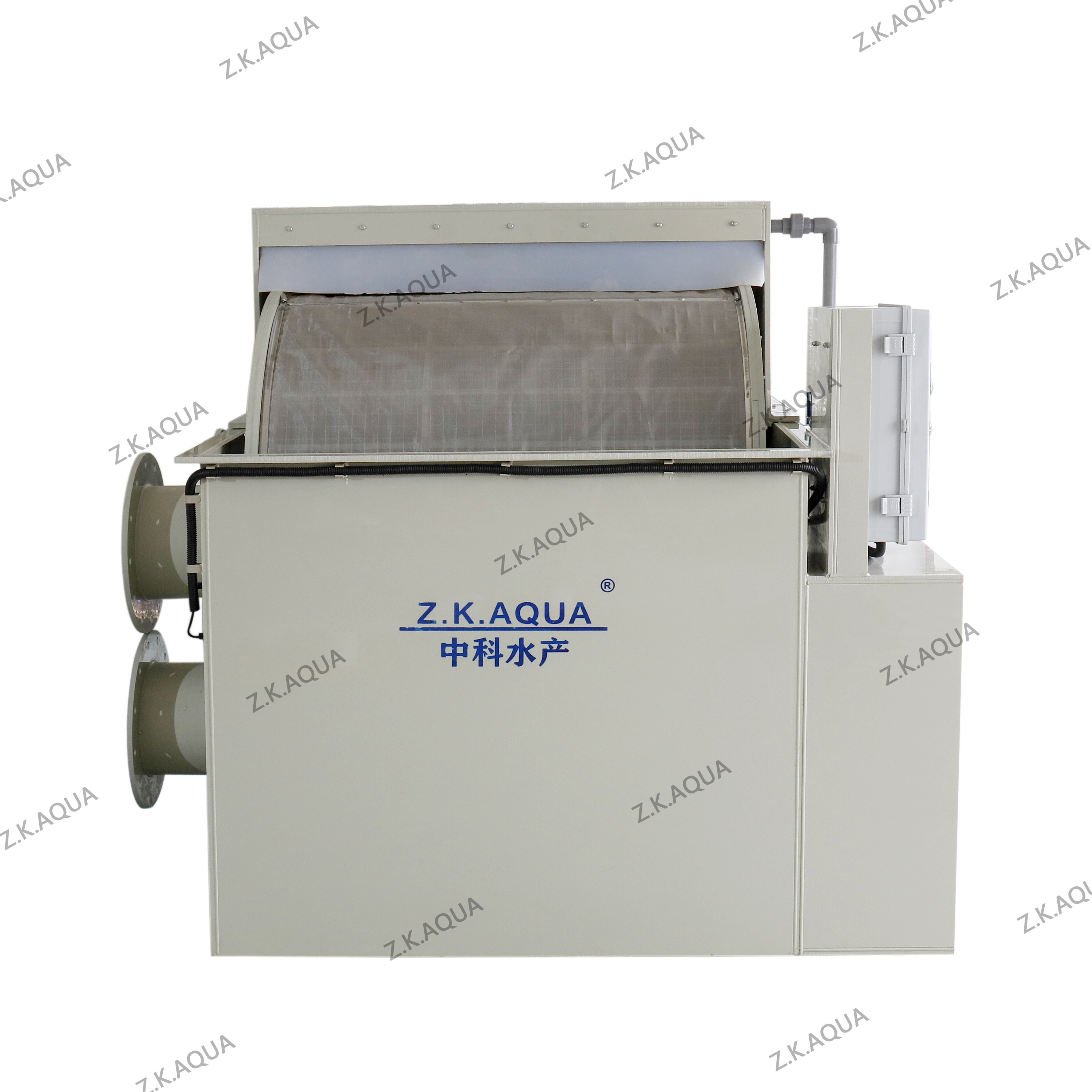 150T box type aquaculture equipment rotary drum filter for fish farming koi pond filter