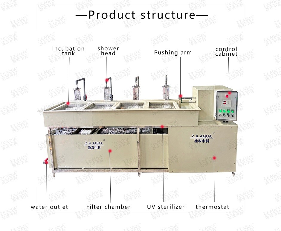 Horizontal Static Hatching System Low‑Turbulence Aquatic Eggs Incubation Equipment