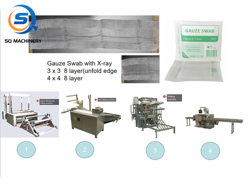 Unfolded edge gauze swab making machine 