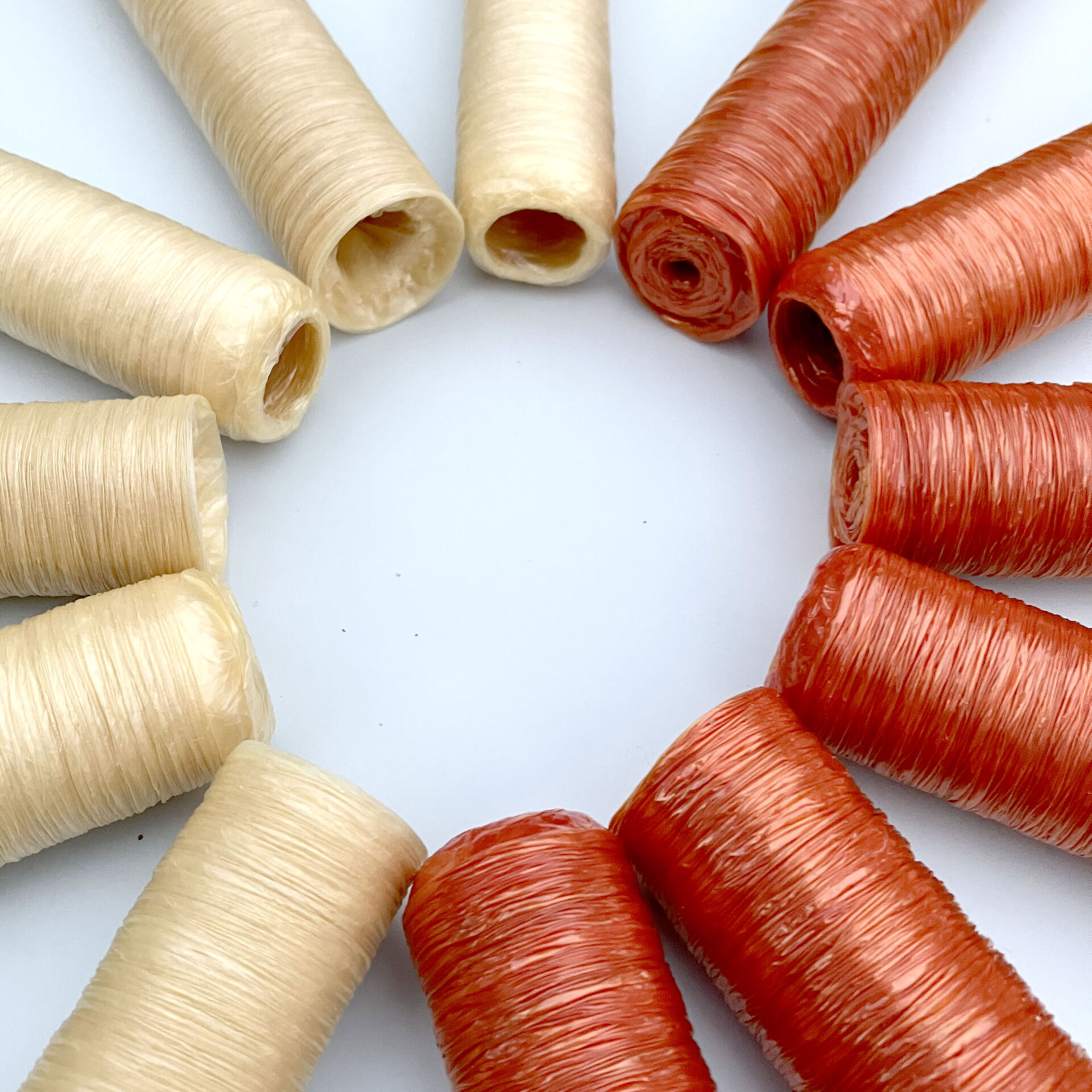 Cellulose sausage casing for sausage packing materail