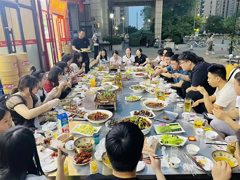 Company dinner party in May,