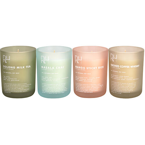Wholesale Luxury Private Label Frosted Glass Jar Soy Wax Scented Candle