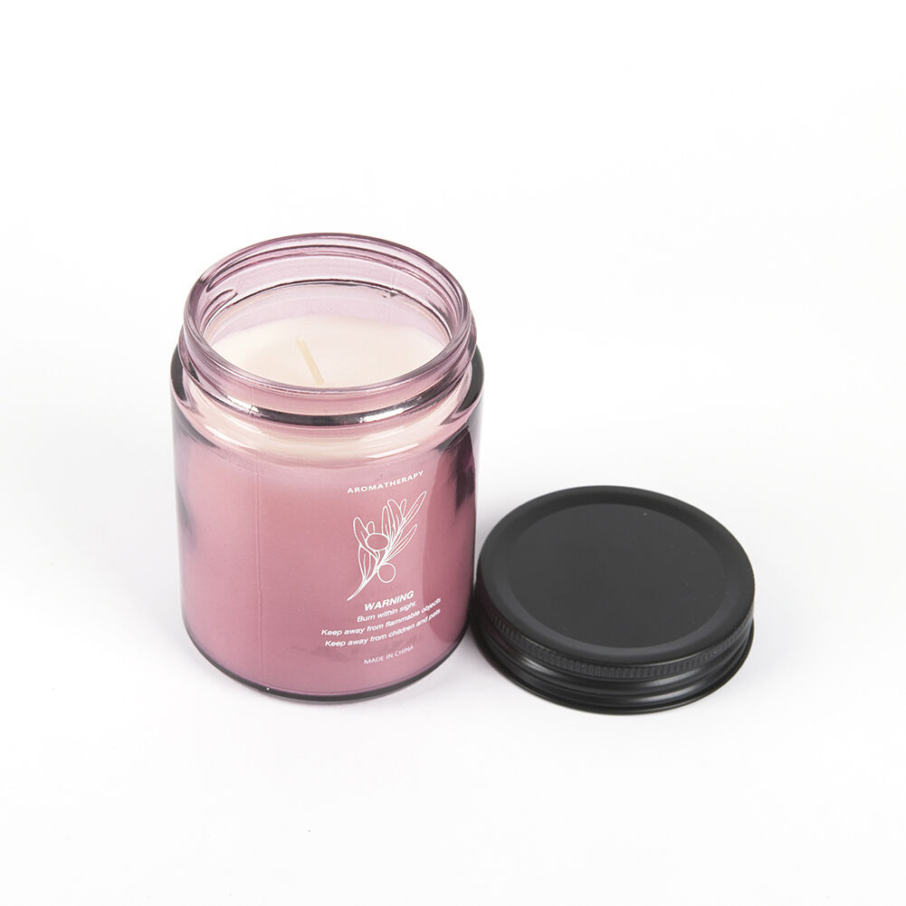 Private label OEM Home decorative Gift Vintage Soy wax candle Luxury Amber Brown Jar Glass candle Scented Candle