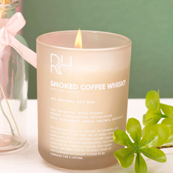 Wholesale Luxury Private Label Frosted Glass Jar Soy Wax Scented Candle
