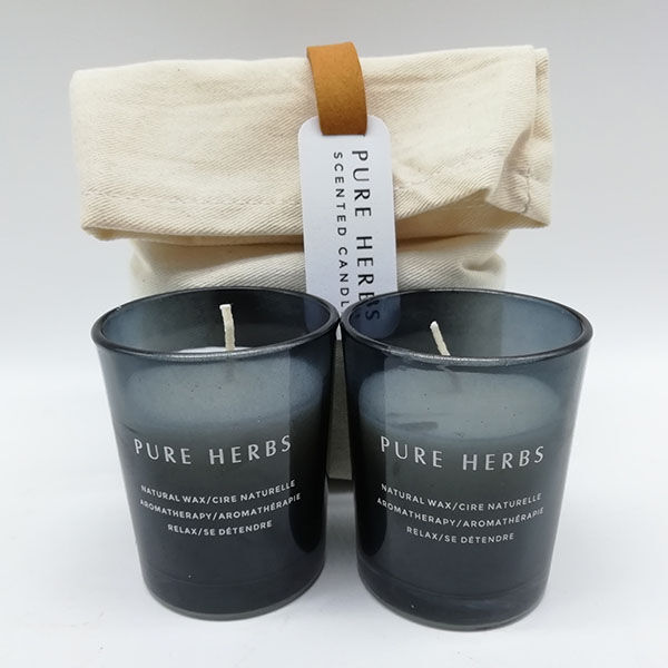 private label customized Aroma soy wax scented candles in cotton bag