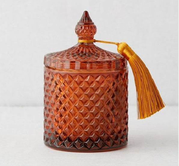 Soy wax glass scented candle with glass lid