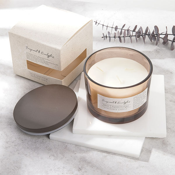 Custom Label Three Cotton Wick Fragranced oil scented candles for bath and body work