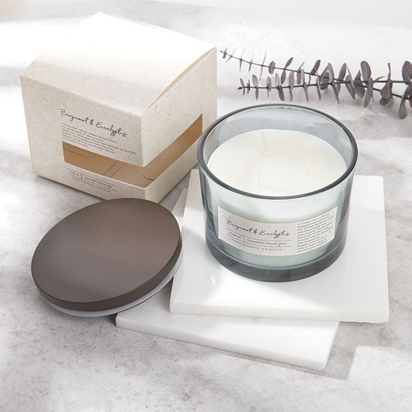 Custom Label Three Cotton Wick Fragranced oil scented candles for bath and body work