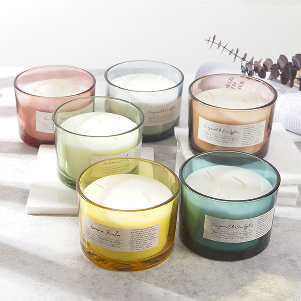 Custom Label Three Cotton Wick Fragranced oil scented candles for bath and body work