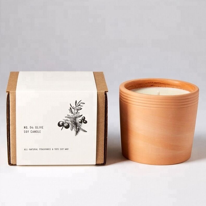 Private Label Customized Soy Wax Organic Scented Candles Pottery