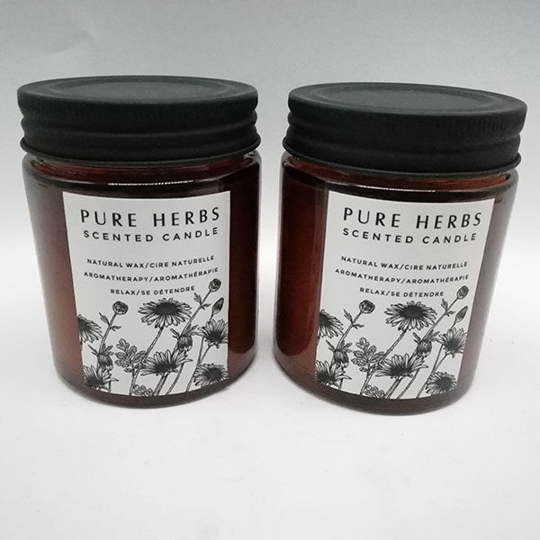 customized glass jar fragranced soy wax candles with metal lid