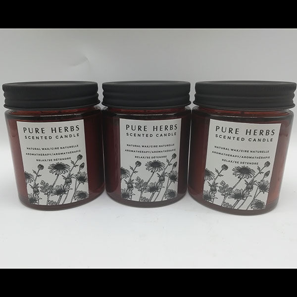 customized glass jar fragranced soy wax candles with metal lid