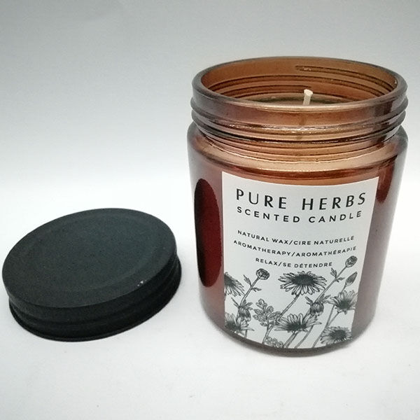 customized glass jar fragranced soy wax candles with metal lid